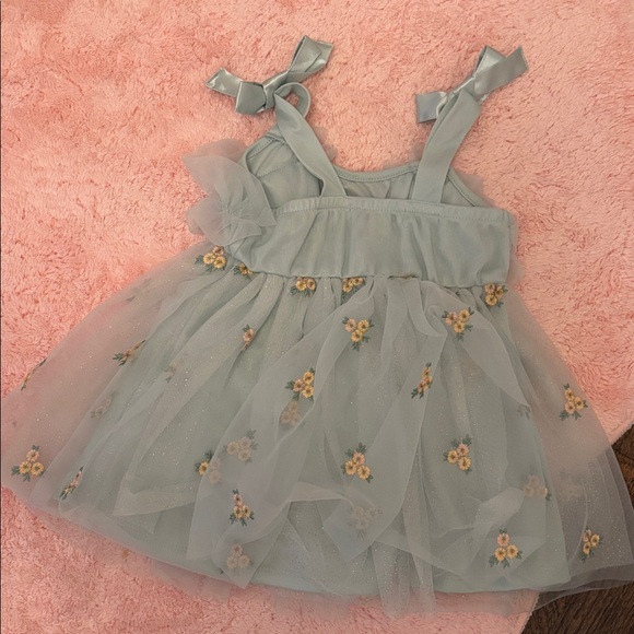 Floral Tulle Dress with Bow Straps perfect condition never worn - Picture 2 of 4